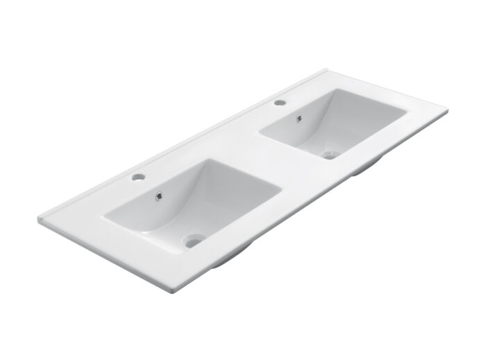 Lerac Diffusion Fabricant Meuble Salle De Bain Plan Double Vasque Thin 121×46 Ceramique