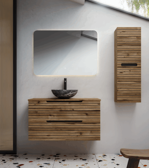 alt="Meuble salle de bain Bogota suspendu 2 tiroirs"