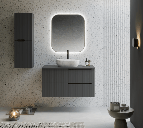 alt="Meuble salle de bain Palaos suspendu 2 tiroirs"