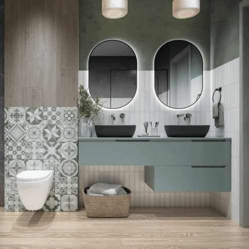 alt="Meuble salle de bain Palaos suspendu 3 tiroirs"