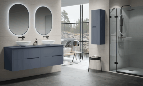 alt="Meuble salle de bain Palaos suspendu 4 tiroirs"