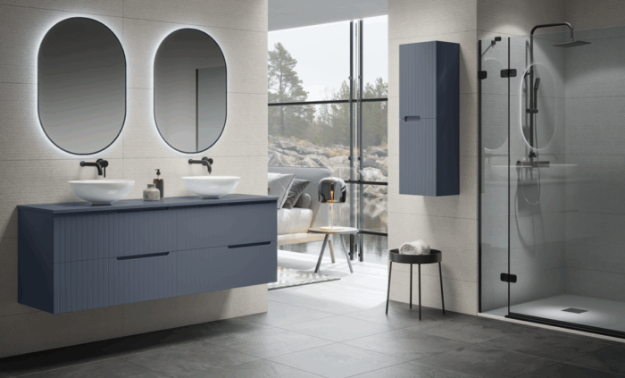 alt="Meuble salle de bain Palaos suspendu 4 tiroirs"