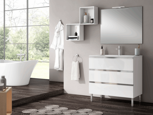 Lerac Diffusion Distributeur Meuble Salle De Bain Samoa Sur Pieds 3 Tiroirs