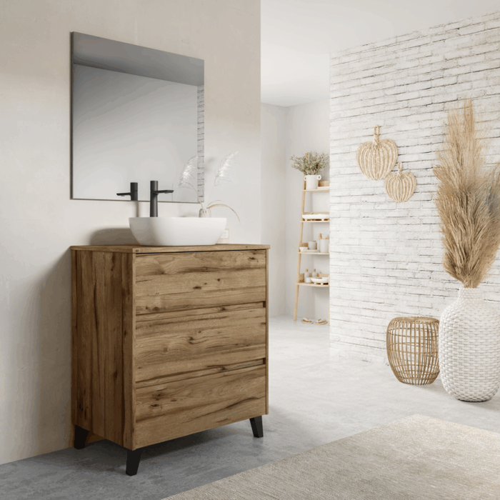 Lerac Diffusion Distributeur Meuble Salle De Bain Santiago Sur Pieds 3 Tiroirs